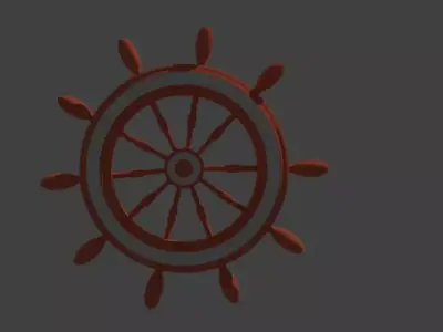 Wheel ship Low-poly 3D model