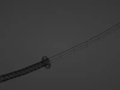 Katana Low poly samurai sword Free low-poly 3D model