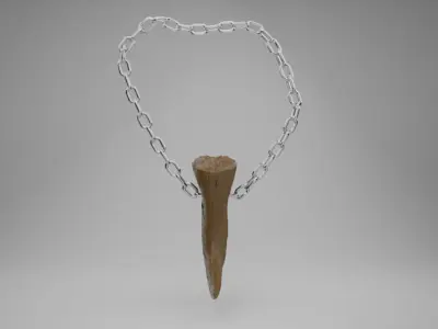 An iron chain with a dinosaur claw  Free low-poly 3D model