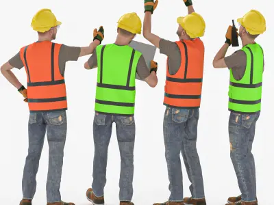 Realistic 3D Construction Worker Outfit - PPE Set Low-poly 3D model