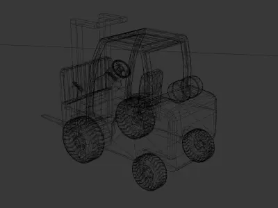 Forklift Low Poly  Low-poly 3D model