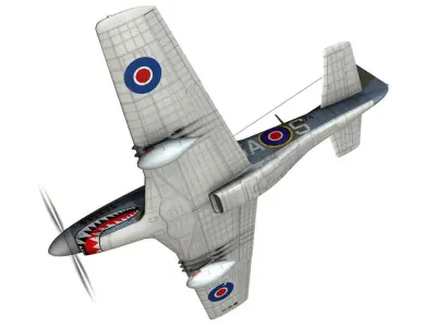 North American P-51K Mustang MK IV - RAF 3D model