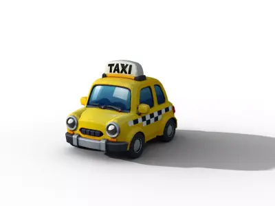 Chibi Style Low Poly Cars Low-poly 3D model