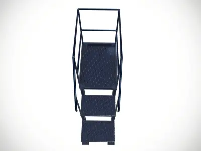 Industrial Metal Stairs and Work Platforms Safe Rack Low-poly 3D model