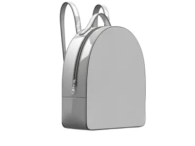 Silver Leather Backpack 3D model