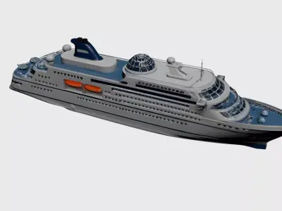 Modern Luxury Cruise Ship - Sleek 3D Ocean Liner Model 04 3D model