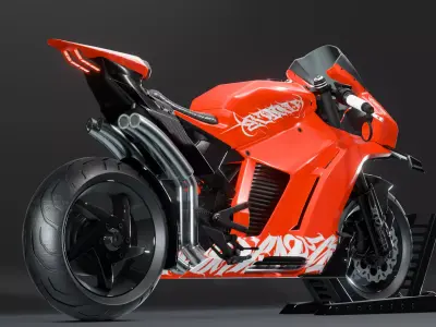 Futuristic Sport Racing Motorcycle 3D model