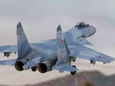 Russian Fighter Jet Sukhoi SU-37 Flanker-F Terminator 3D model