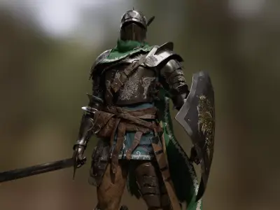 Knight Traveler Low-poly 3D model