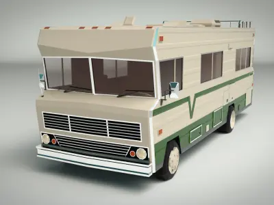 Low Poly Motorhome 03 Low-poly 3D model