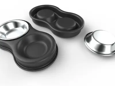 Pet Bowl M03  - with STL Low-poly 3D model