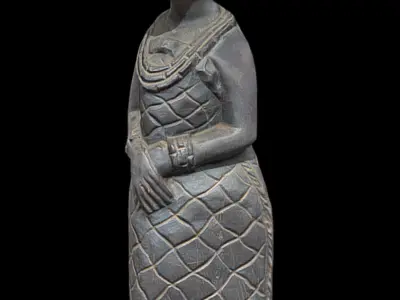 Benin Queen Stand Low-poly 3D model