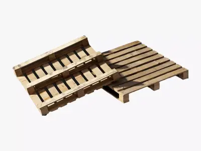 Wooden Pallet 3 Low-poly 3D model