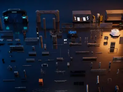 Sci-Fi Modular Kit Bash Pack Vol 1 60  Assets 3D model