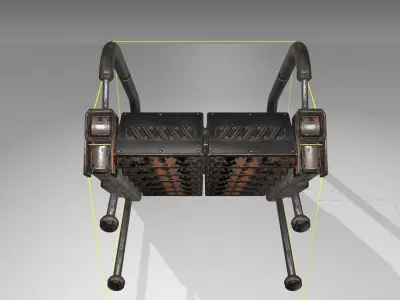 Futuristic Stairs - 5 - Rusty Textures Low-poly 3D model