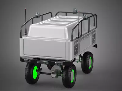 SELF DRIVING ELECTRIC DELIVERY ROBOT CART CARGO BOX LOGISTIC BOT 3D model