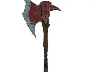 Axe Steampunk style Low-poly 3D model