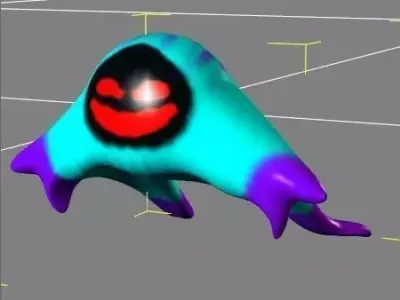Evil jelly fish ghost fantasy  Low-poly 3D model