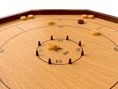 Crokinole Board Table Game 3D model