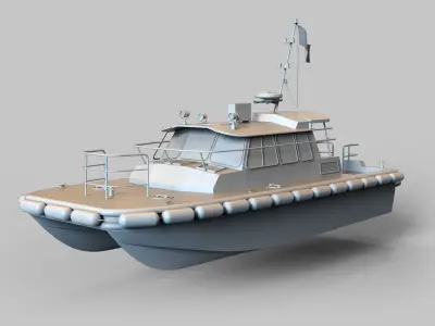 Patrol Boat 3D model 7