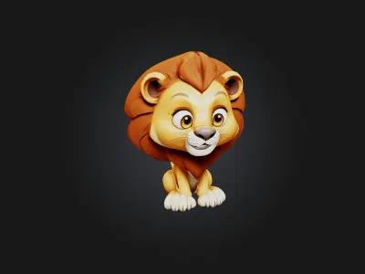 Cartoon Lion 3D model