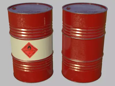 PBR Chemical Barrel Game Asset With LODs Low-poly 3D model