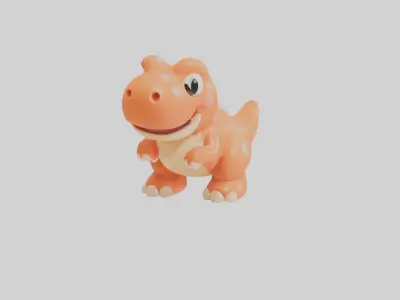 Cartoon Cute Trex Low-poly 3D model