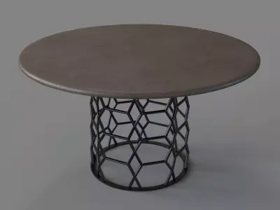Ellison Dining Table Rubbed Steel 3D model