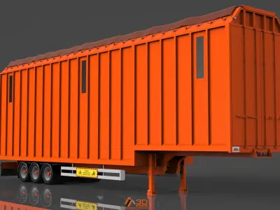 3D SDC Box Van Trailer  3D model