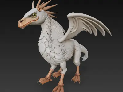 Hippogriffs Realistic 3D Model Basic - Low Poly Realistic Low-poly 3D model