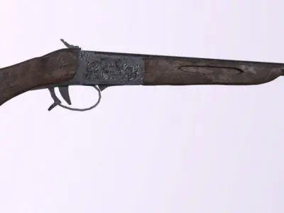 Izh-17 old gun  game-ready Free low-poly 3D model