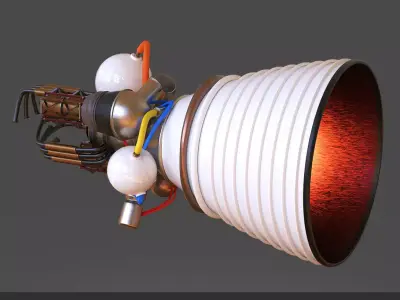 Rocket Engine 3D model 6