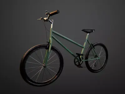 Animated Bicycle Low-poly 3D model