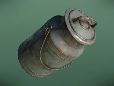 Old Milk Can Low-poly 3D model