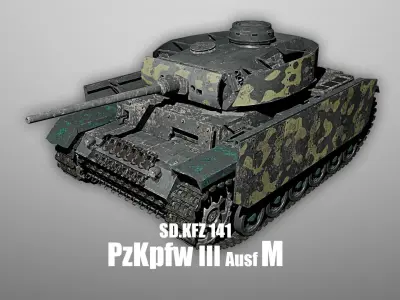 PzKpfw III - Panzer 3 - Ausf M Blender 3D Models 3D model