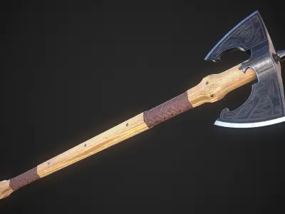 Medieval Axe 05 Low-poly 3D model