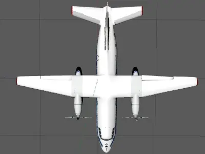  Private Aeroplane Rigged Low-poly 3D model