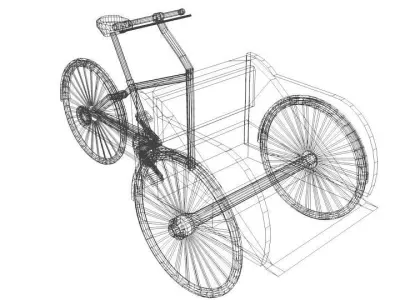 Rickshaw - front-driver 3D model