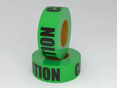 Caution Tape Green 3D model