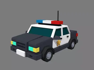 Police Car Game Ready Vehicle Low-poly 3D model