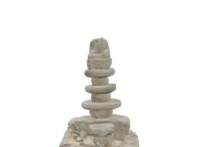 seated stone Buddha 3D model