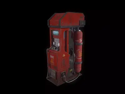 3D Sci-Fi Gas Station  Low-poly 3D model