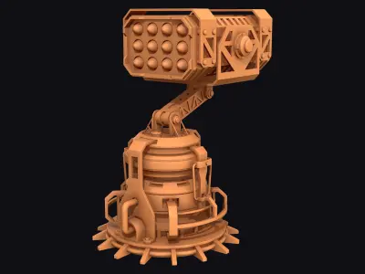 Missile Launcher 4 - Clay 3D model