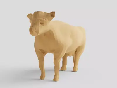 Geometric Cow Low-poly 3D model