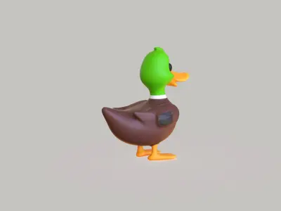 Cartoon Duck Cute 04 Low-poly 3D model