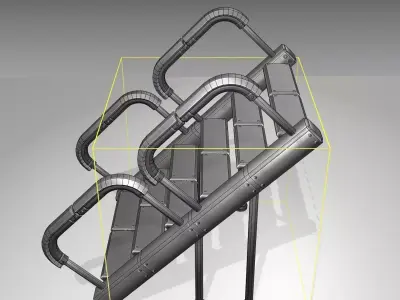 Futuristic Stairs - 28 - Basic Textures Low-poly 3D model