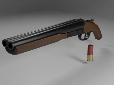 Western Sawed-off Low-poly 3D model
