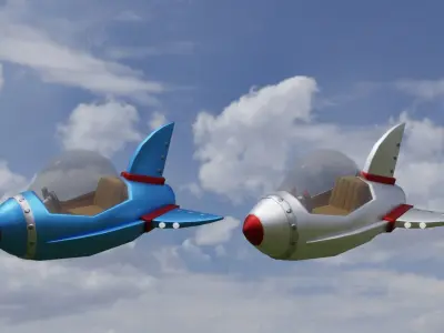 Spaceship Cartoon Low-poly 3D model purchase