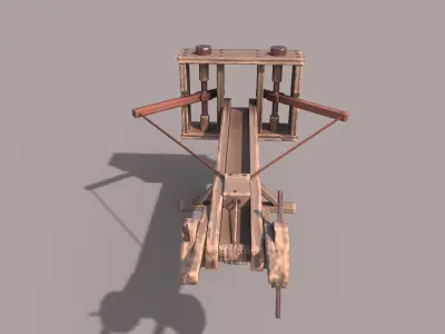 Low poly Stylized Ballista Low-poly 3D model