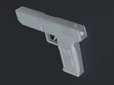 Flat Pistol 3D model